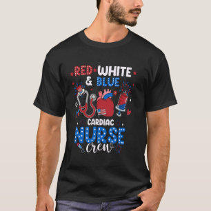 Camiseta Equipe cardíaca Vermelho Branco e Azul Enfermeira