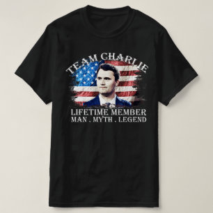 Camiseta Equipe Charlie Membro Vitalício Homem Mito Lenda