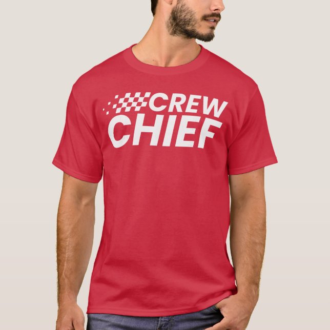 Camiseta Equipe Chefe da Equipe de Pit Crew de Corrida Famí (Frente)