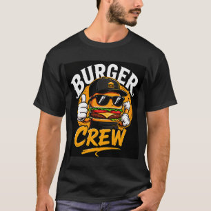 Camiseta 🍔 Equipe Criativa do Restaurante Burger Crew - E