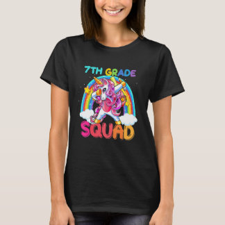 Camiseta Equipe da 7ª Série Dabbing Unicórnio Fofo De Volta