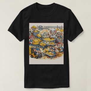Camiseta Equipe da Fábrica de Queijo: Ratos de Desenho