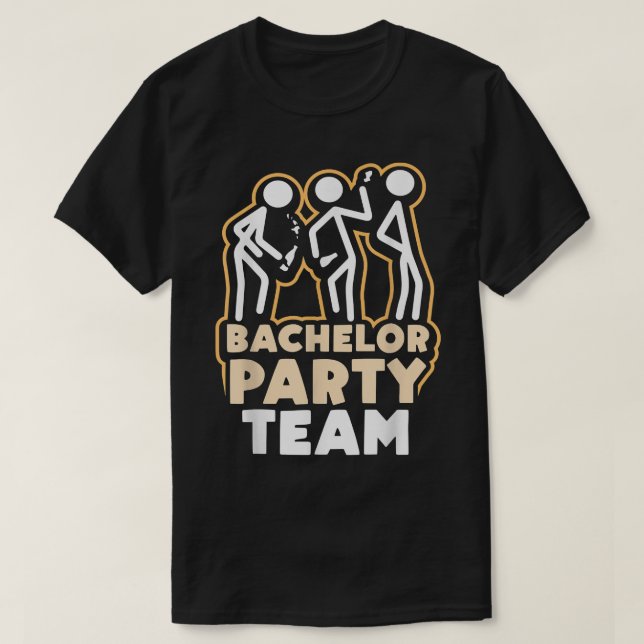 Camiseta Equipe da Festa de Despedida de Solteiro Noivo Noi (Frente do Design)