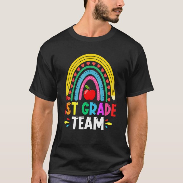 Camiseta Equipe Da Grau De 1 rua Do Arco-Íris Cuta De Volta (Frente)