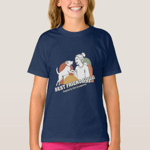Camiseta Equipe da Melhor Amiga Mãe de Cachorro Arte em Lin