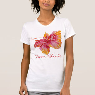 Camiseta Equipe da Noiva   Camisa-T do Flor Hibiscus Havaia