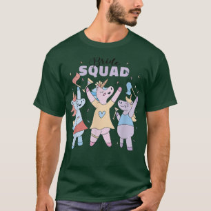 Camiseta Equipe da Noiva Festa Unicórnios Diversão Garotas