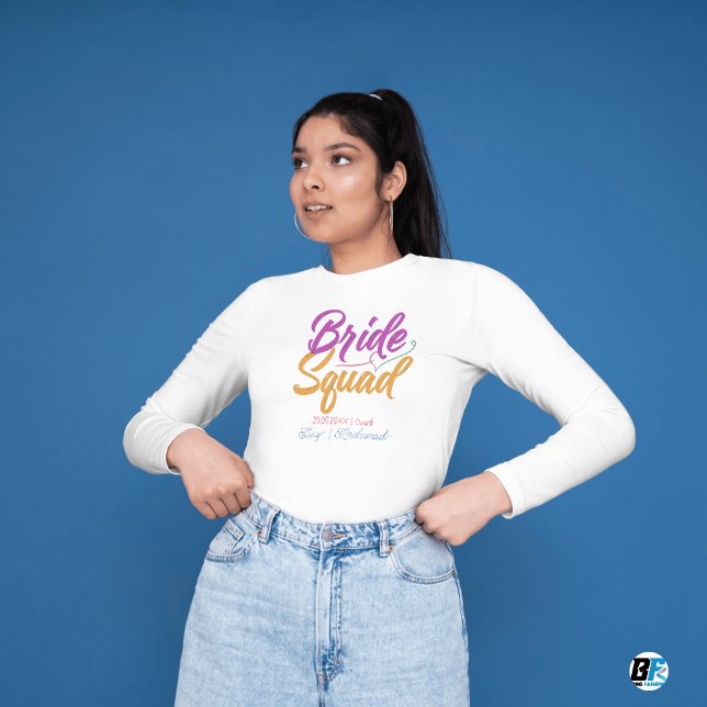 Camiseta Equipe da Noiva Retro dos Anos 70 Nome da Dama de  (Criador carregado)