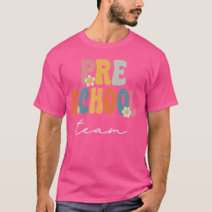 Camiseta Equipe da pré-escola Groovy de volta para Professo