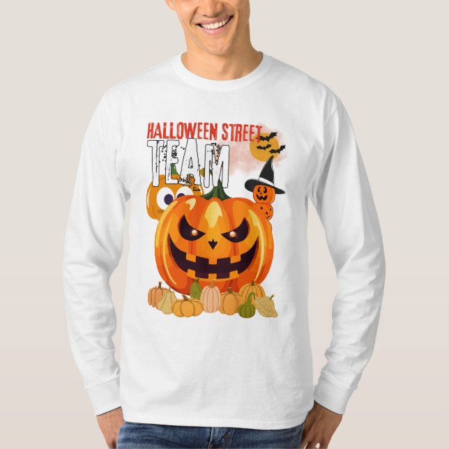 Camiseta Equipe da Rua Halloween Boo Engraçado e T-Shirt Bo (Frente)