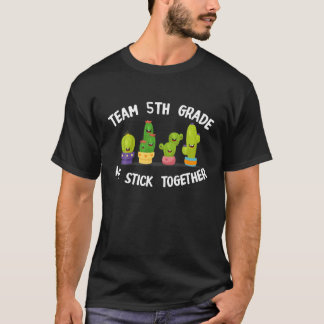 Camiseta Equipe De 5 Da Tripulação De Cactus De Volta À Esc