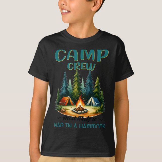 Camiseta Equipe de acampamento com maior probabilidade de c (Frente)