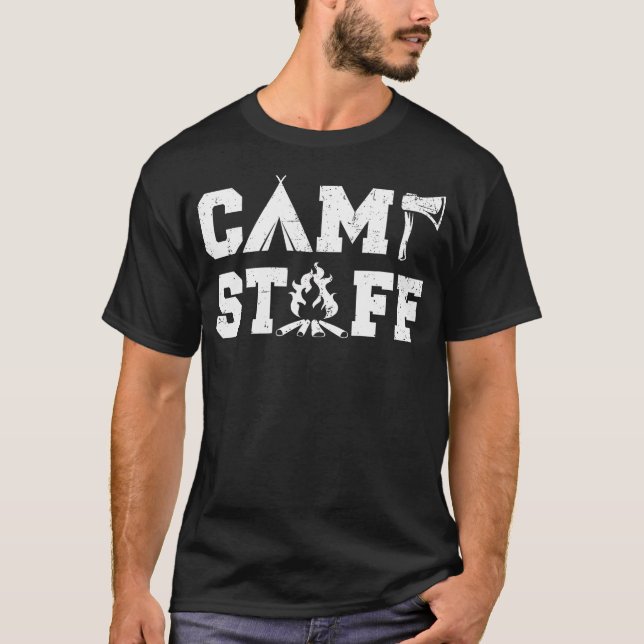 Camiseta Equipe de Acampamento de Verão Conselheiro de Acam (Frente)