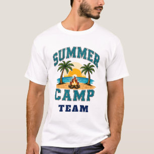 Camiseta ☀️ Equipe de Acampamento de Verão Tipografia 👕