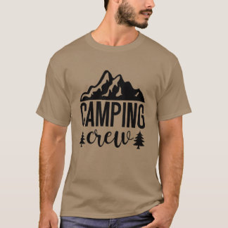 Camiseta Equipe de Acampamento Grupo Montanhistas Retro