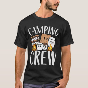 Camiseta Equipe de Acampamento Smore Fogueira Grupo Esquadr