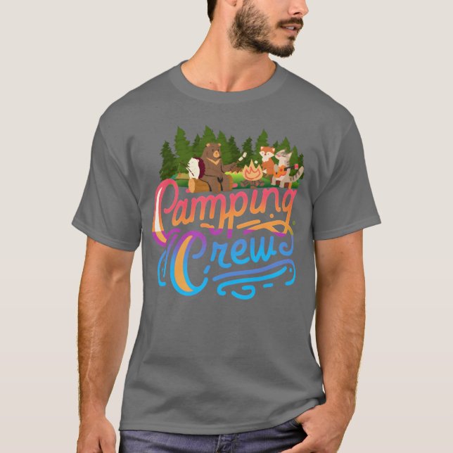 Camiseta equipe de acampamento urso fo lyn retrô (Frente)