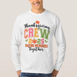 Camiseta Equipe de Ação de Graças 2025 Família Turca e Qu