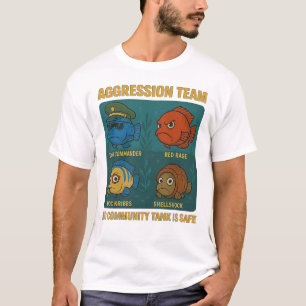 Camiseta Equipe de Agressão - Tanque de Peixe Cichlid Engra
