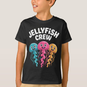 Camiseta Equipe de Água-Viva Desenho Animado Oceano Ilustra