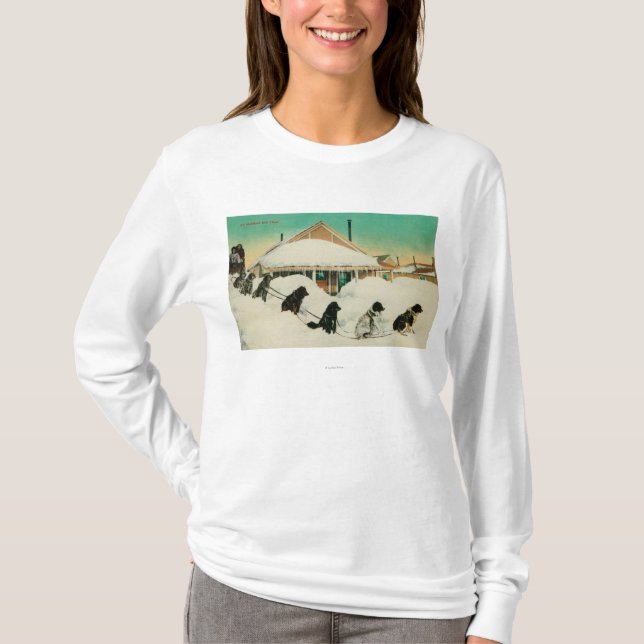 Camiseta Equipe de Alaska Dogsled que descansa em SnowState (Frente)