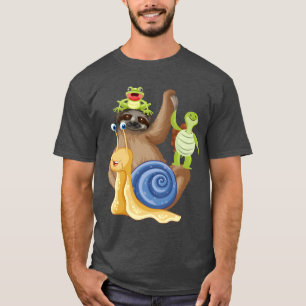 Camiseta equipe de amigo engraçado e lento do animal da sel