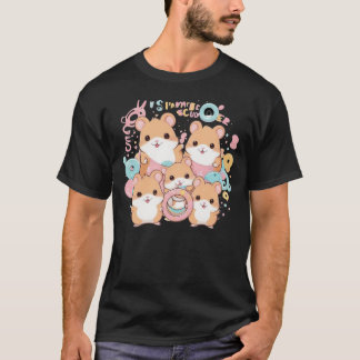 Camiseta Equipe de Anéis de Hamster Kawaii
