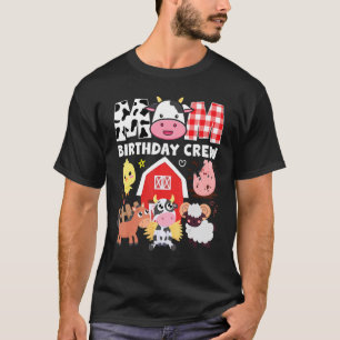 Camiseta Equipe de Aniversário da Vaca Mãe Tema Fazenda Ani