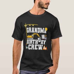 Camiseta Equipe de Aniversário da Vovó Construção Festa de