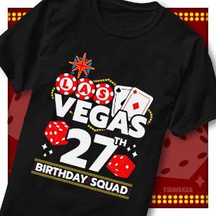 Camiseta Equipe de aniversário de 27 anos combinando Vegas