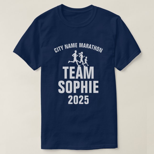 Camiseta Equipe de Apoio de Maratona Personalizada, Família (Frente do Design)