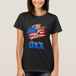 Camiseta Equipe de Apoio Muay Thai EUA Bandeira Americana K