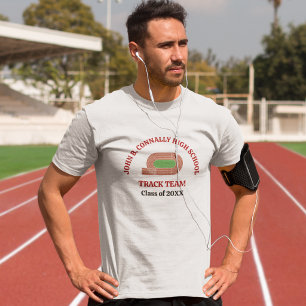 Camiseta Equipe de Atletismo Vermelha Personalizada para Co