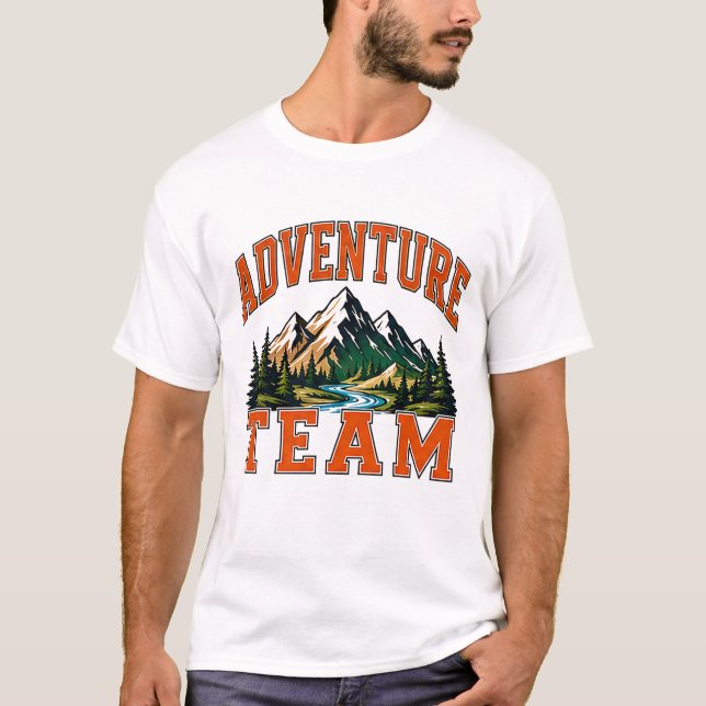 Camiseta 🏔️ Equipe de Aventura da Equipe Tipografia 👕 (Frente)