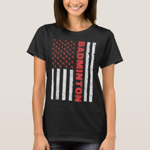 Camiseta Equipe de Badminton Bandeira Americana EUA Badmint