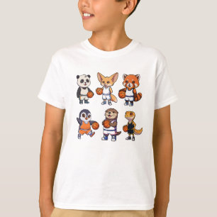 Camiseta Equipe de Basquete de Animais Fofos - Esportes de