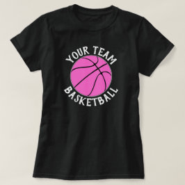 Camiseta Equipe de basquete rosa, nome do jogador e número 