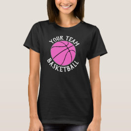 Camiseta Equipe de basquete rosa, nome do jogador e número