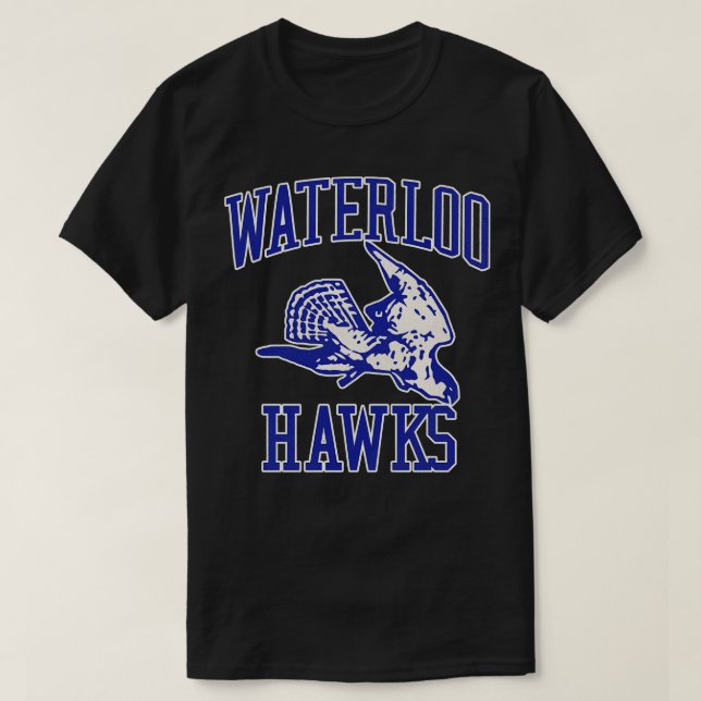 Camiseta Equipe de basquetebol do Defunct Waterloo Hawks (Frente do Design)