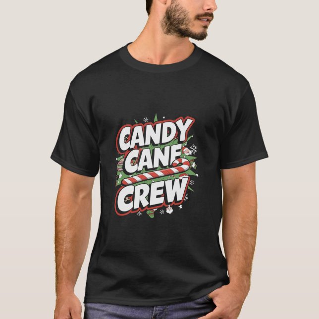 Camiseta Equipe de Bastão de Doces Grupo Familiar Correspon (Frente)