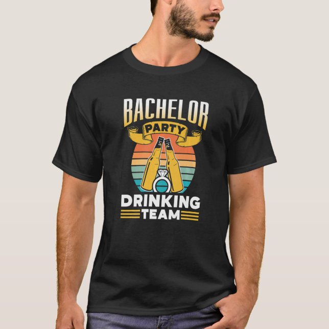 Camiseta Equipe de Bebedeira da Festa de Despedida de Solte (Frente)