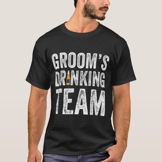 Camiseta Equipe de bebedores engraçada do noivo padrinhos d (Frente)