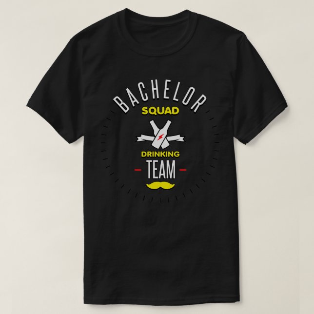 Camiseta Equipe de bebedores solteiros (Frente do Design)