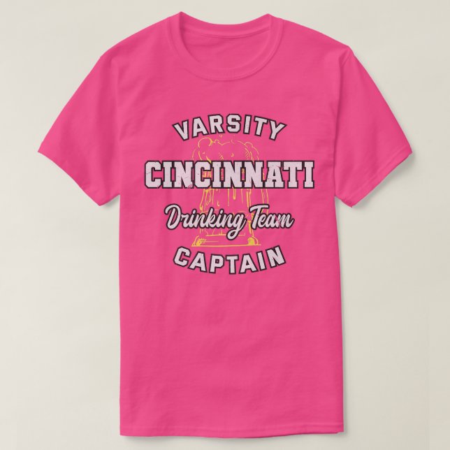 Camiseta Equipe de Bebendo Cincinnati Capitão Ohio Beer Lov (Frente do Design)