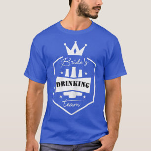 Camiseta Equipe de Bebendo das Mulheres Noiva Funny Wedding