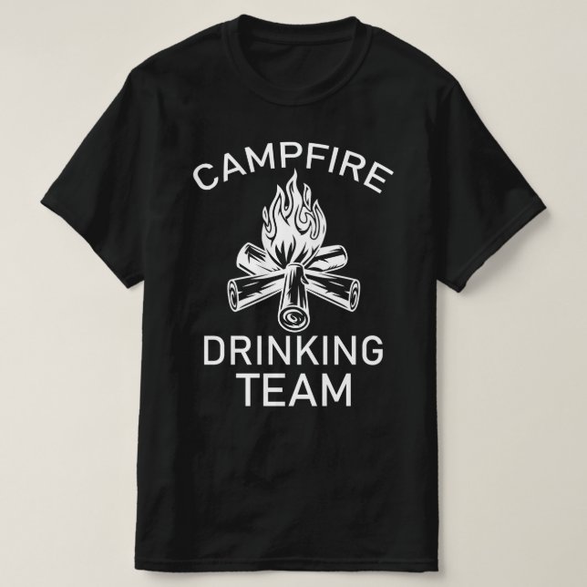 Camiseta equipe de bebendo de campfire (Frente do Design)