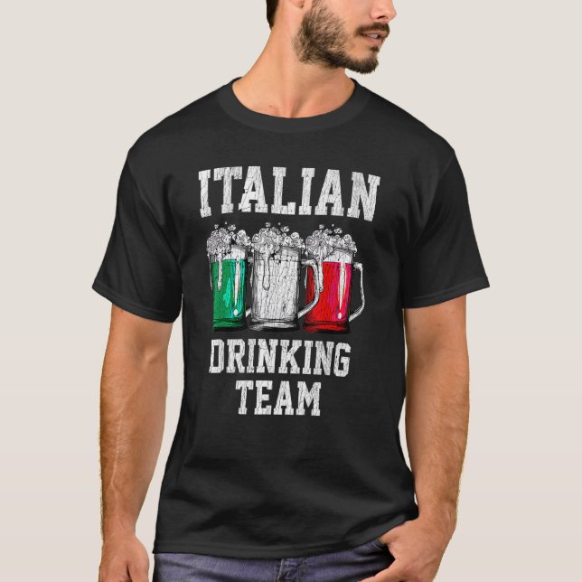 Camiseta Equipe de Bebendo de cerveja italiana País Itália  (Frente)