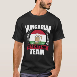Camiseta Equipe de Bebendo Húngara Funny Hungary Flag Beer