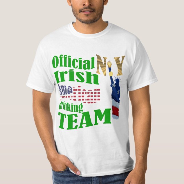 Camiseta Equipe de bebendo Irlandês de Nova Iorque (Frente)
