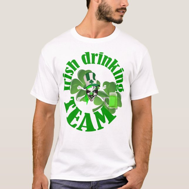 Camiseta Equipe de bebendo irlandesa (Frente)